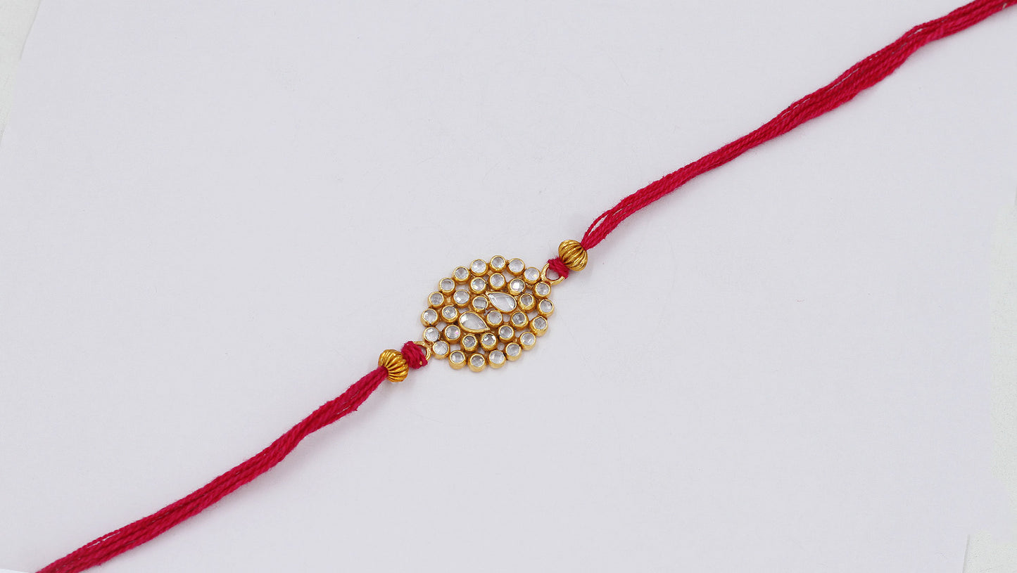 Sangeeta Boochra "925 Sterling Silver Stone-Studded Rakhi: Timeless Bond"