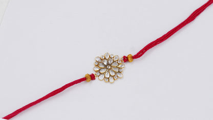 Sangeeta Boochra "925 Sterling Silver Stone-Studded Rakhi: Timeless Bond"