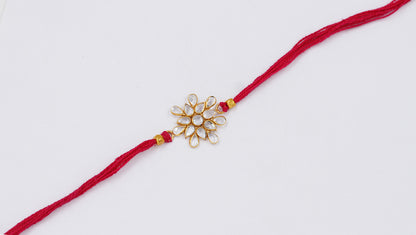 Sangeeta Boochra "925 Sterling Silver Stone-Studded Rakhi: Timeless Bond"