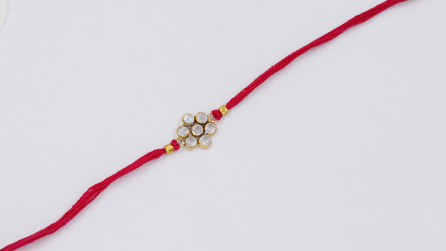 Sangeeta Boochra "925 Sterling Silver Stone-Studded Rakhi: Timeless Bond"