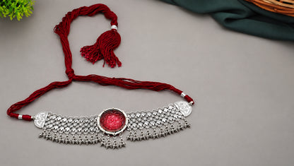 Vividh- Stunning Silver Shiza Choker