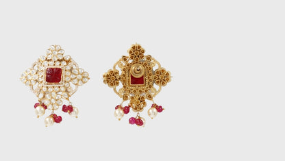 Sangeeta Boochra Silver Moissanite Earrings