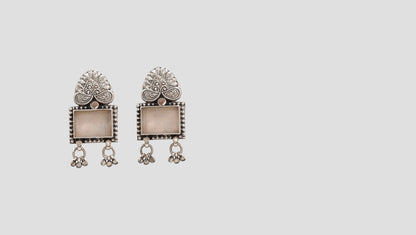 "Elegant Simplicity: Sangeeta Boochra Designer Silver Stud Earrings "