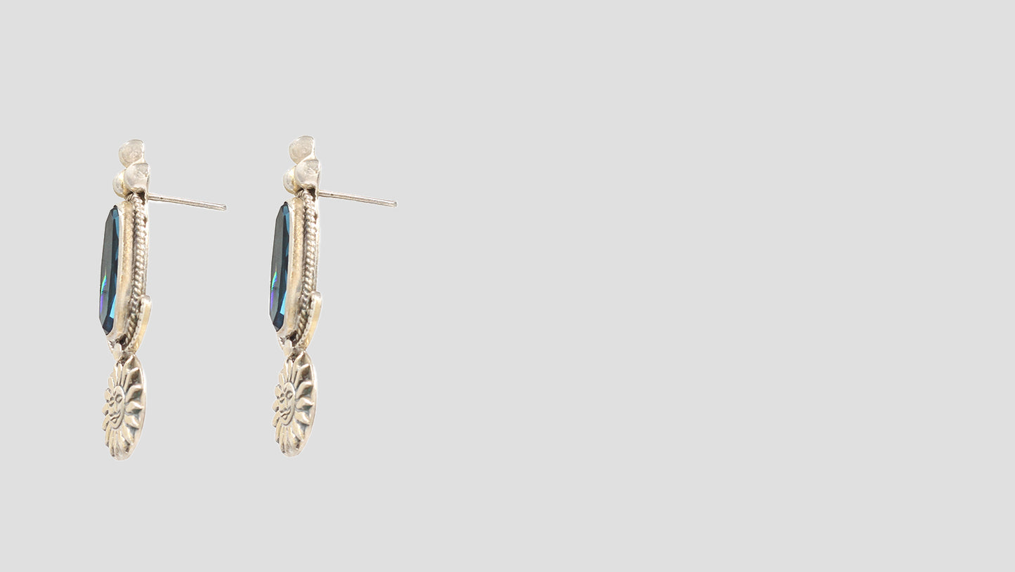 Timeless Glow: Sangeeta Boochra Heritage Silver Dangler Earrings