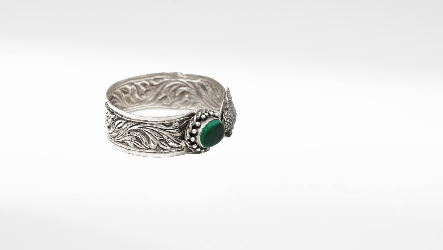 Stylish Silver Sana Handmade Bangle with intricate craftsmanship