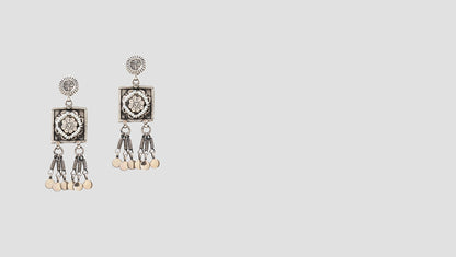 Ethereal Grace: Sangeeta Boochra Silver Statement Earrings
