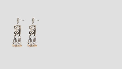 Ethereal Grace: Sangeeta Boochra Silver Statement Earrings