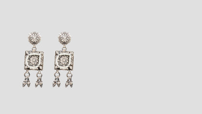 Eternal Grace: Handcrafted Floral Silver Earrings