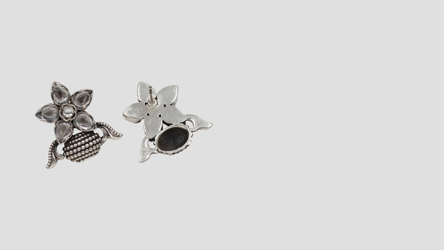 Sophisticated Beauty: Sangeeta Boochra Silver Handcrafted Studs
