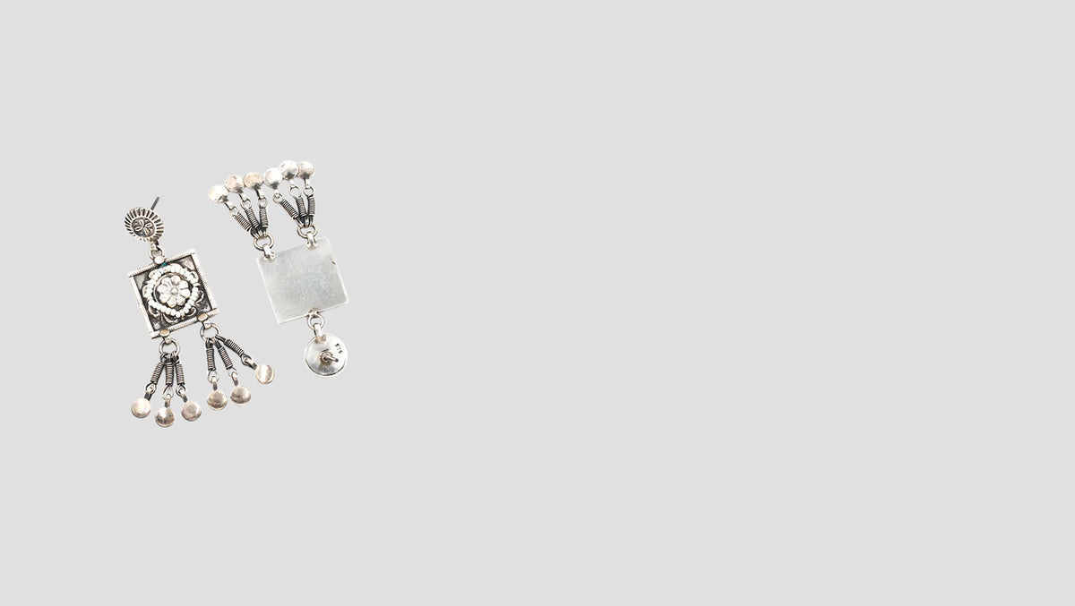 Ethereal Grace: Sangeeta Boochra Silver Statement Earrings