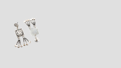 Ethereal Grace: Sangeeta Boochra Silver Statement Earrings