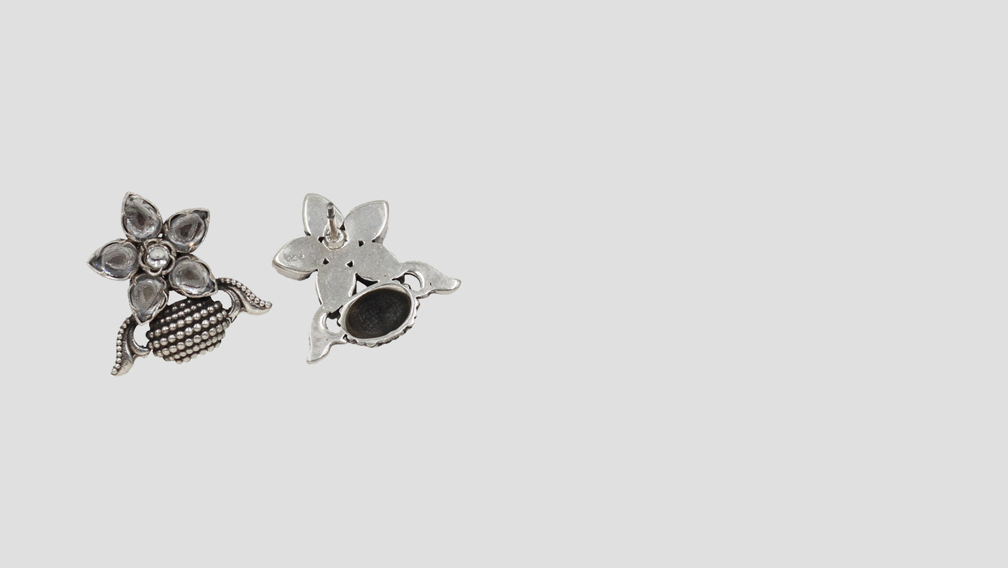 Sophisticated Beauty: Sangeeta Boochra Silver Handcrafted Studs