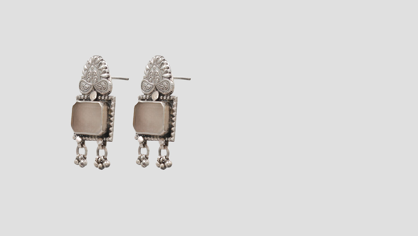 Ornate Simplicity: Sangeeta Boochra Silver Handcrafted Studs