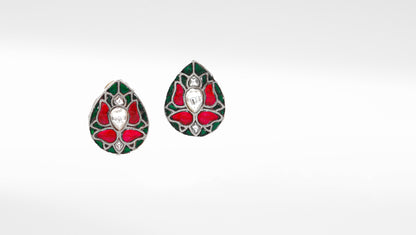 Silver Evelyn Kundan Studded Earring