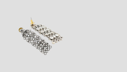 Sangeeta Boochra Handcrafted Antique Silver Long Earrings