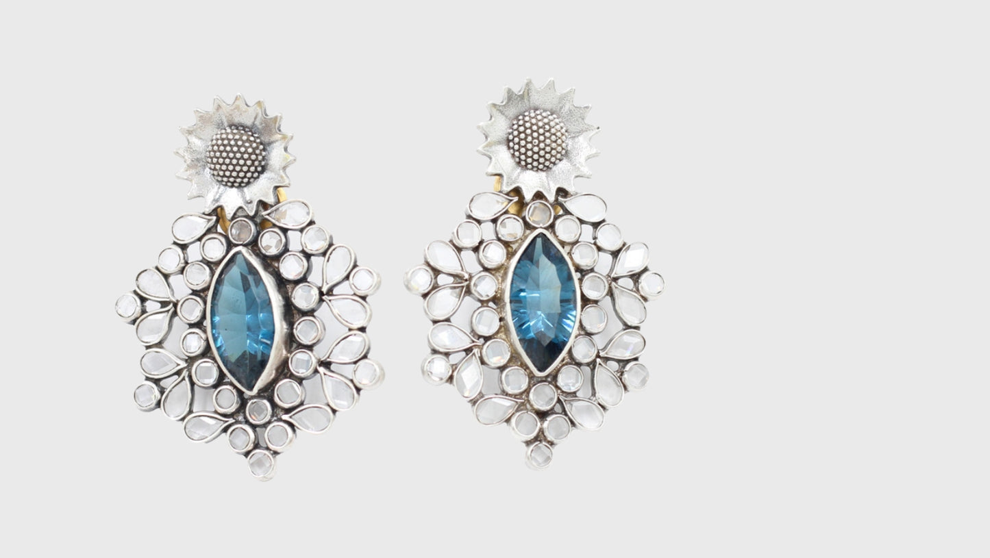 Timeless Silver Earrings with Handset Hydro Gemstones