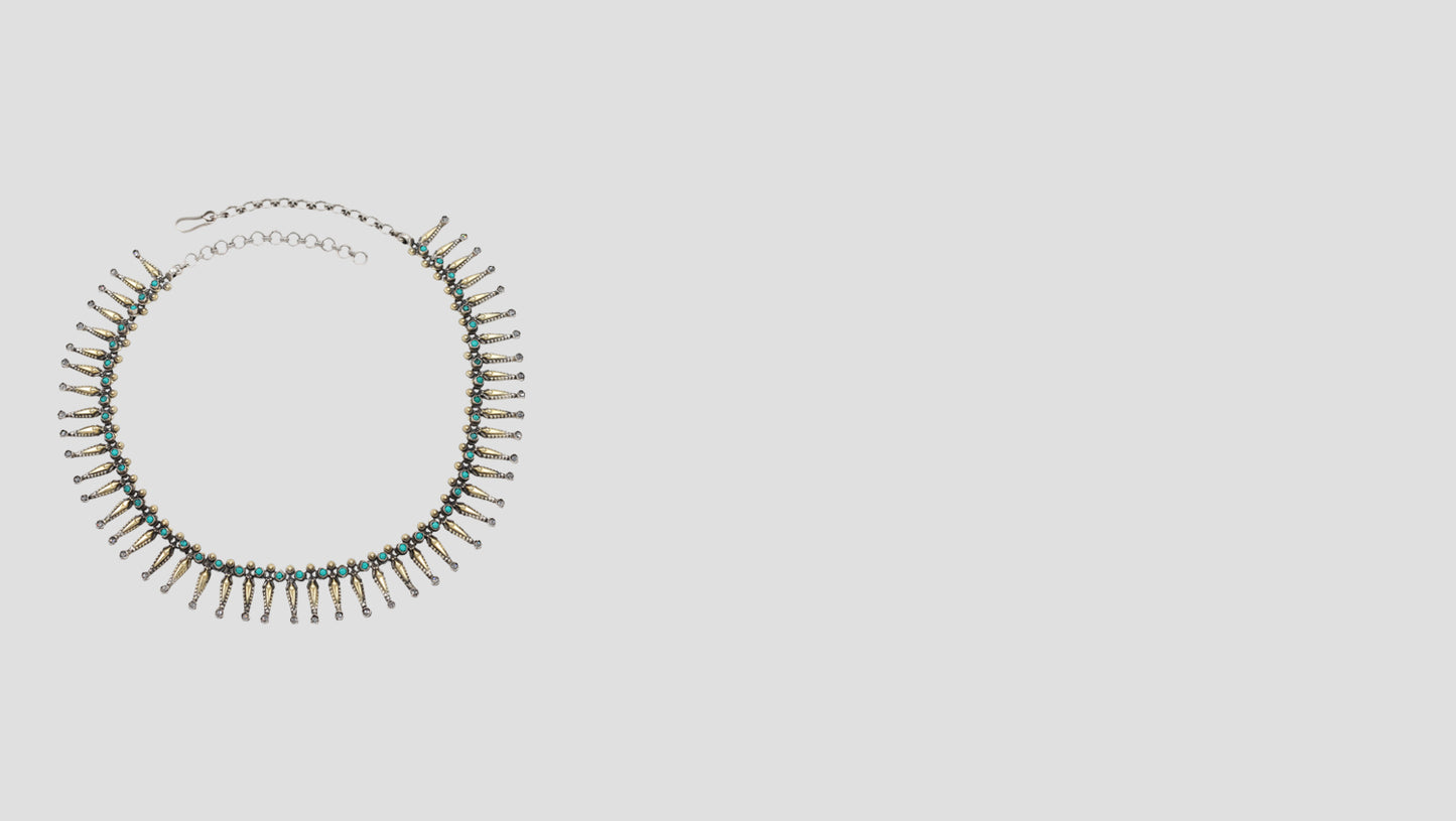 Handcrafted Tribal-Inspired 925 Silver Necklace with Antique Finish