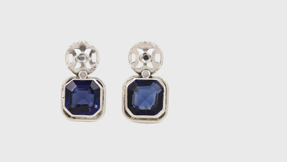 Sapphire Elegance: Sangeeta Boochra Silver Handcrafted Earrings