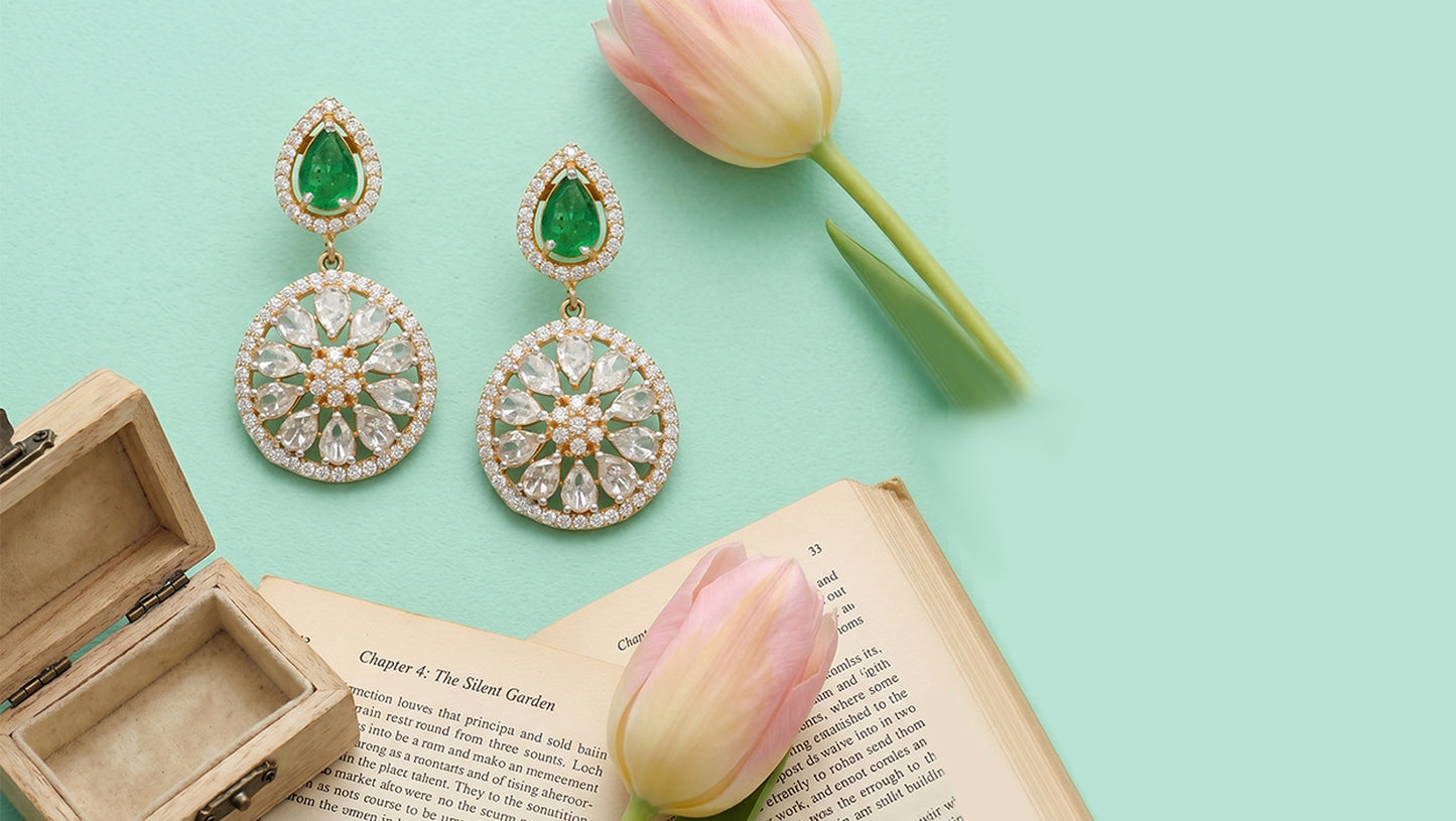 Sangeeta Boochra Royal Radiance Gold-Plated Moissanite Set