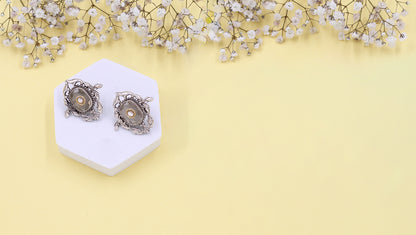 Timeless Grace: Sangeeta Boochra Handcrafted Silver Studs