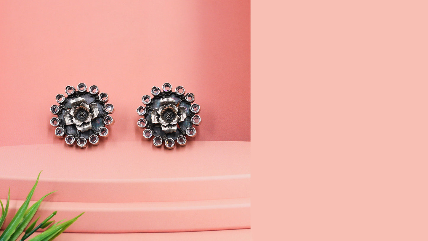 Sangeeta Boochra Blooming Grace Silver Studs