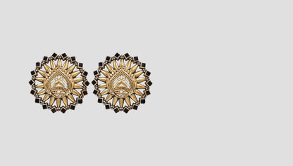 Sculpted Radiance: Sangeeta Boochra Gold-Plated Round Studs