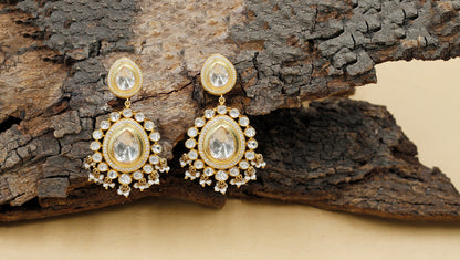 Sangeeta Boochra Silver Moissanite Earrings