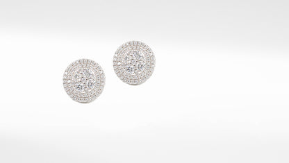 Twilight Shimmer Silver CZ Stud Earrings