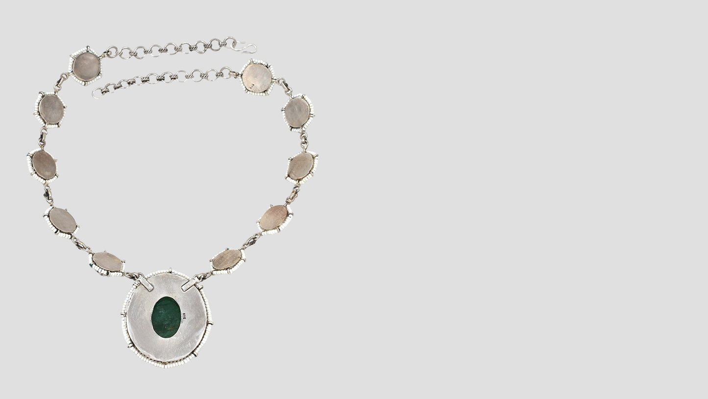 Ornate Beauty: Sangeeta Boochra Floral Silver Necklace