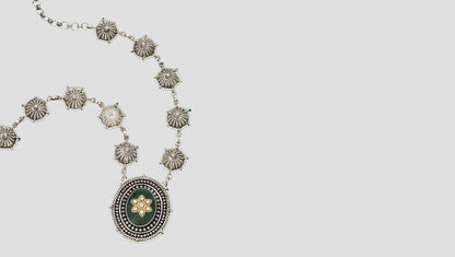 Ornate Beauty: Sangeeta Boochra Floral Silver Necklace