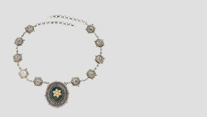 Ornate Beauty: Sangeeta Boochra Floral Silver Necklace