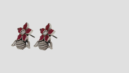 Elegant Refinement: Sangeeta Boochra Handcrafted Silver Studs