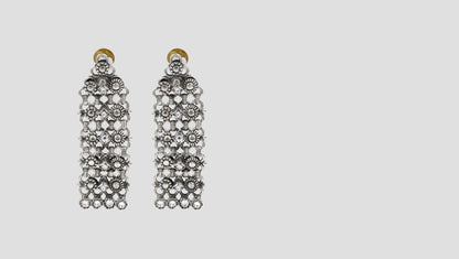 Sangeeta Boochra Handcrafted Antique Silver Long Earrings