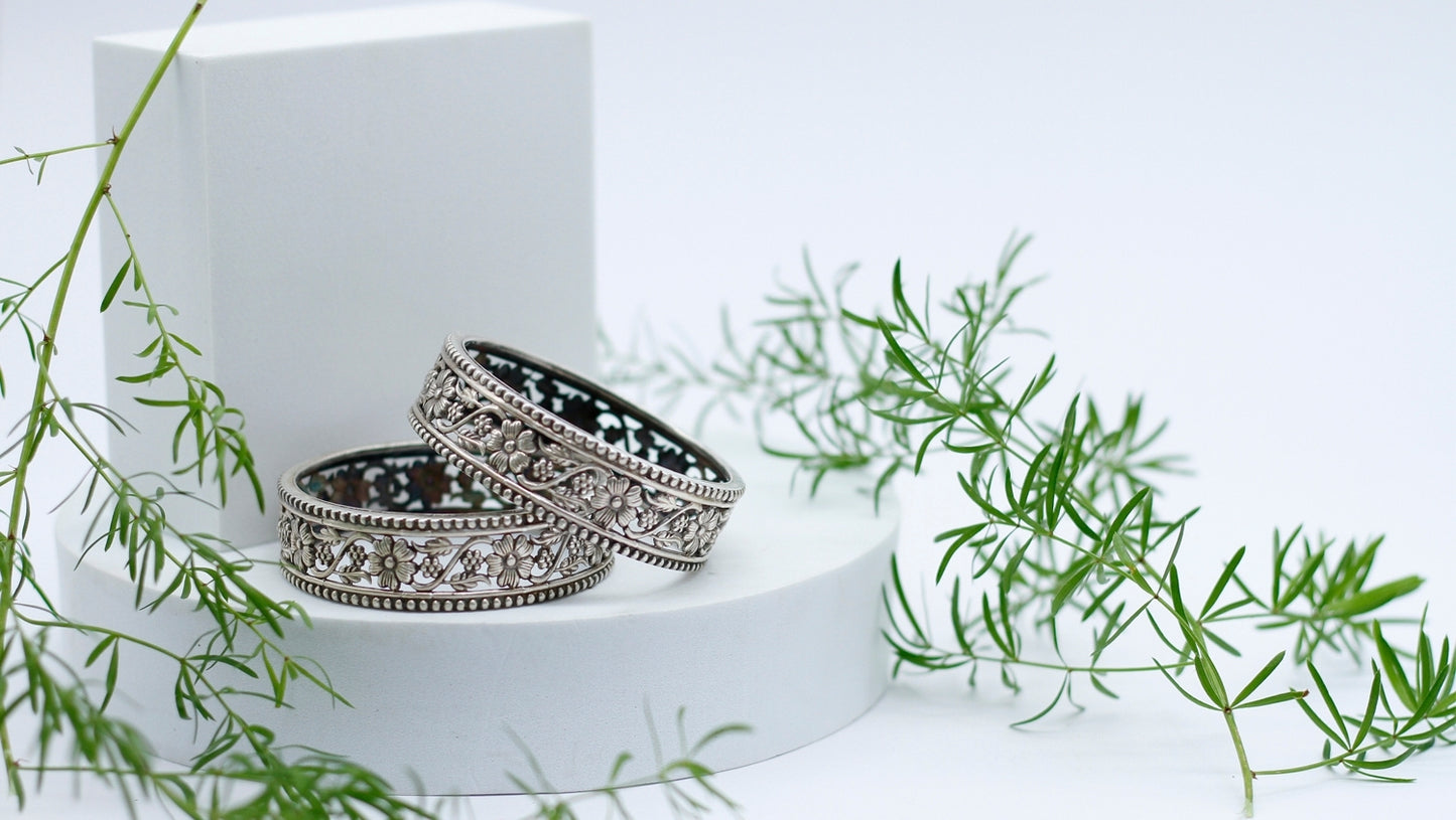 Traditional Oxidized Silver Bangle