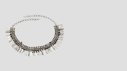 Ethereal Elegance: Oxidized Silver & Gold-Plated Statement Necklace