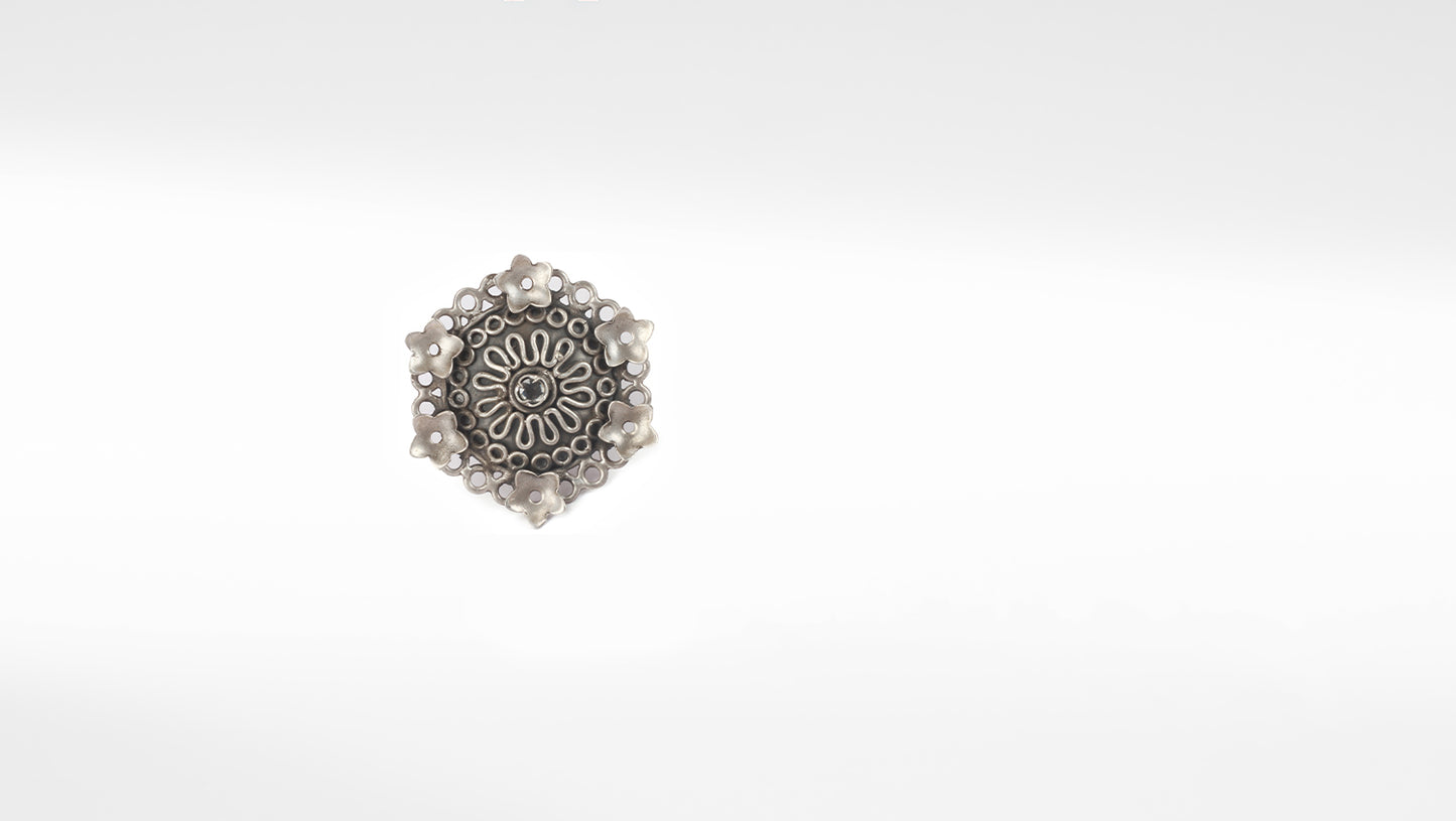 Sangeeta Boochra Tribal Silver Adjustable Ring