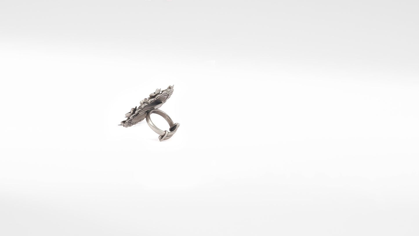 Sangeeta Boochra Tribal Silver Adjustable Ring