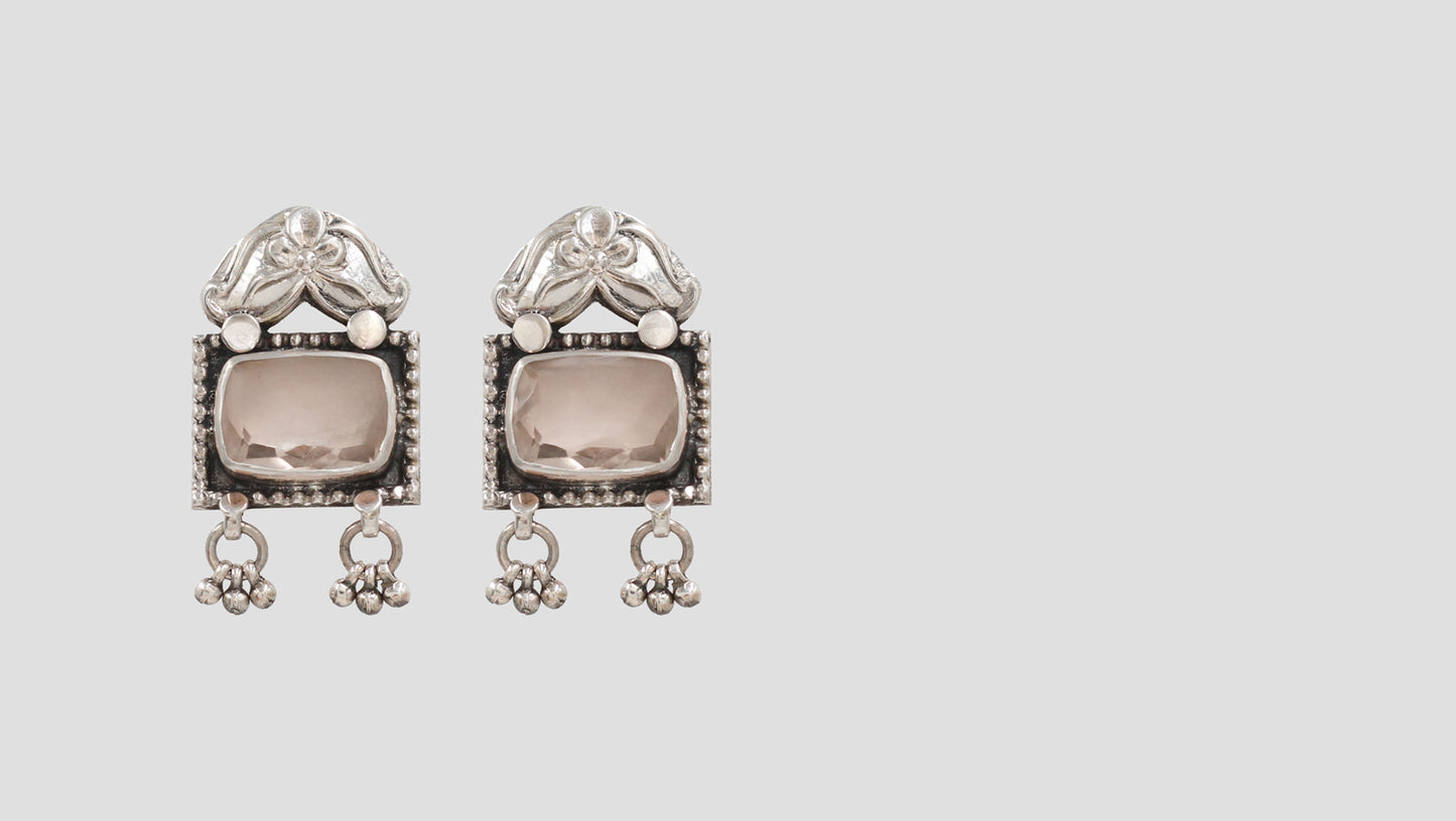 Refined Radiance: Handcrafted Silver Stud Earrings by Sangeeta Boochra
