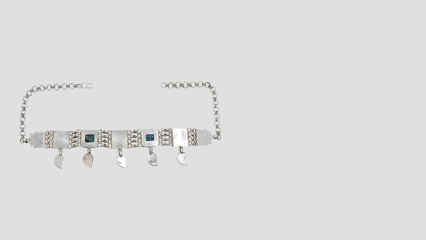 Ethereal Beauty: Sangeeta Boochra Dual Tone Silver Choker