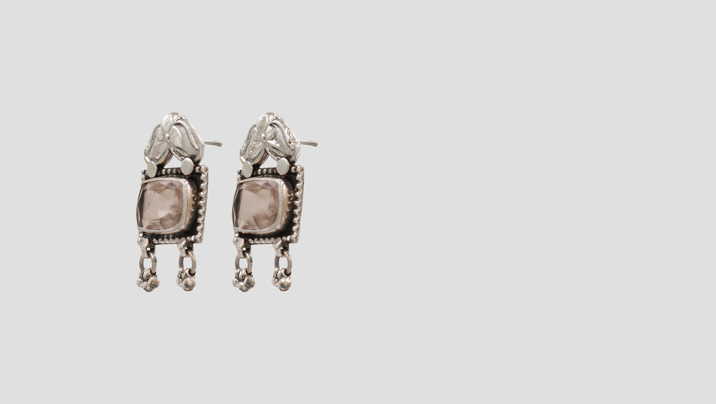 Refined Radiance: Handcrafted Silver Stud Earrings by Sangeeta Boochra