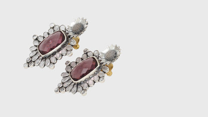 Unique Silver Earrings with Brilliant Hydro Gems