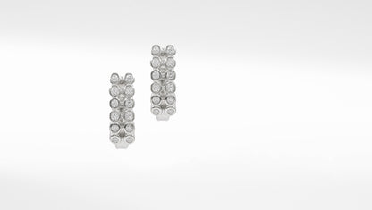 Moonbeam Magic Silver CZ English Lock Earrings