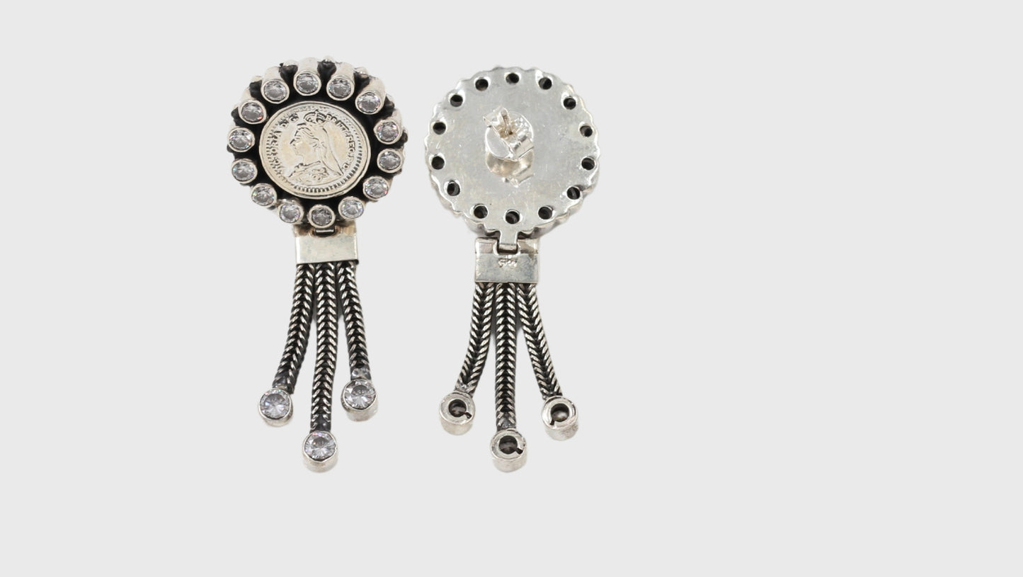 Timeless Pair: Sangeeta Boochra Silver Earring with Chain Pendant