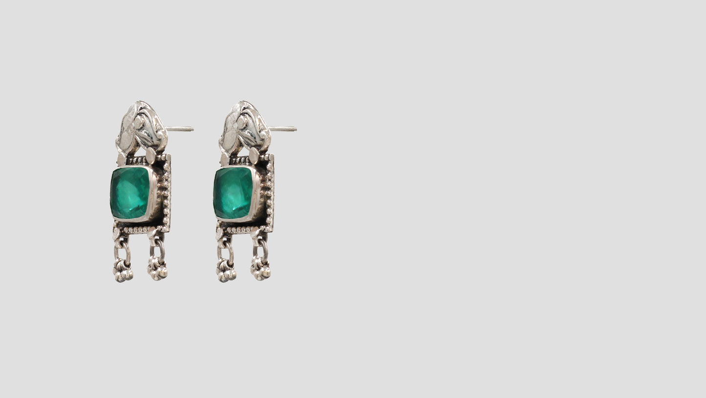 "Graceful Elegance: Sangeeta Boochra Silver Handcrafted Earrings "