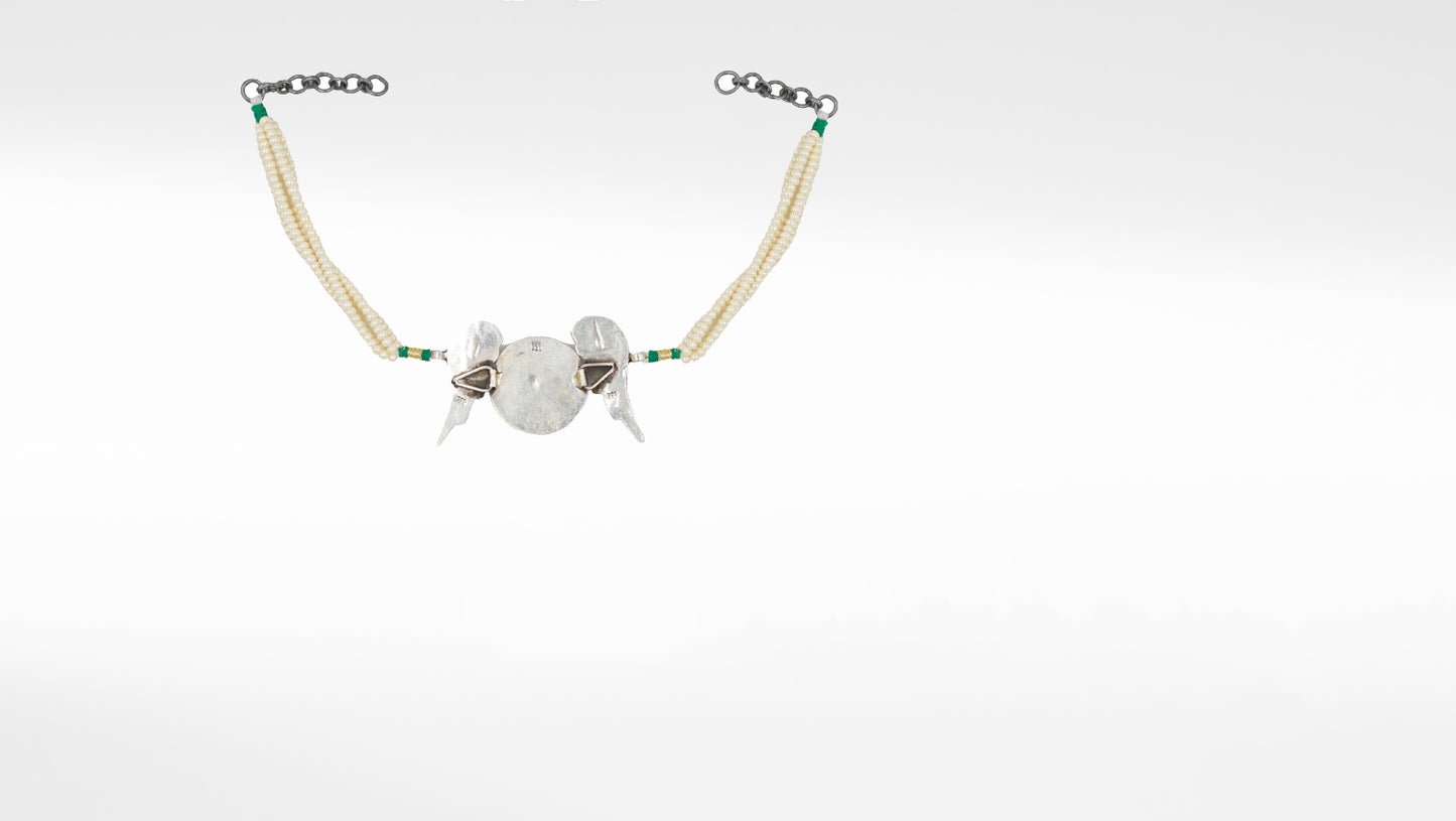 Silver Astrid Handcrafted Necklace Studded with Quartz