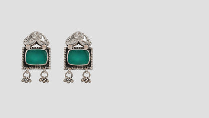 "Graceful Elegance: Sangeeta Boochra Silver Handcrafted Earrings "