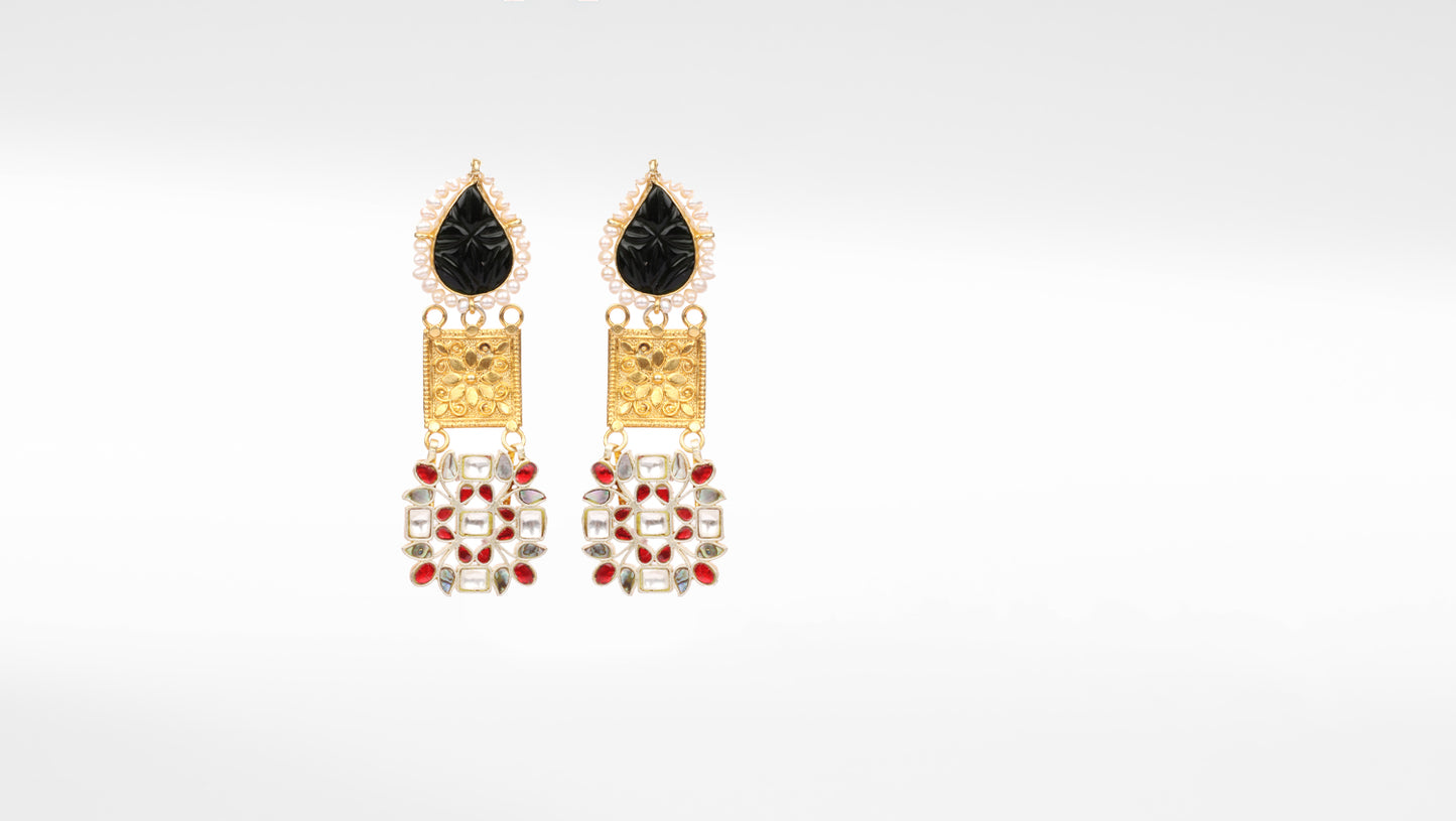 Silver Tihara Gold Plated Handcrafted Earrings