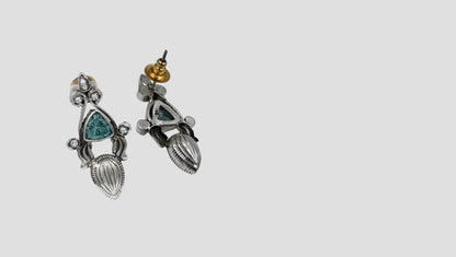 Elegant Aqua Sparkle Sterling Silver Earrings by Sangeeta Boochra