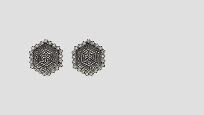 Handcrafted Floral Studs in Sterling Silver