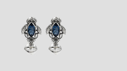 Midnight Bloom Silver Earrings by Sangeeta Boochra